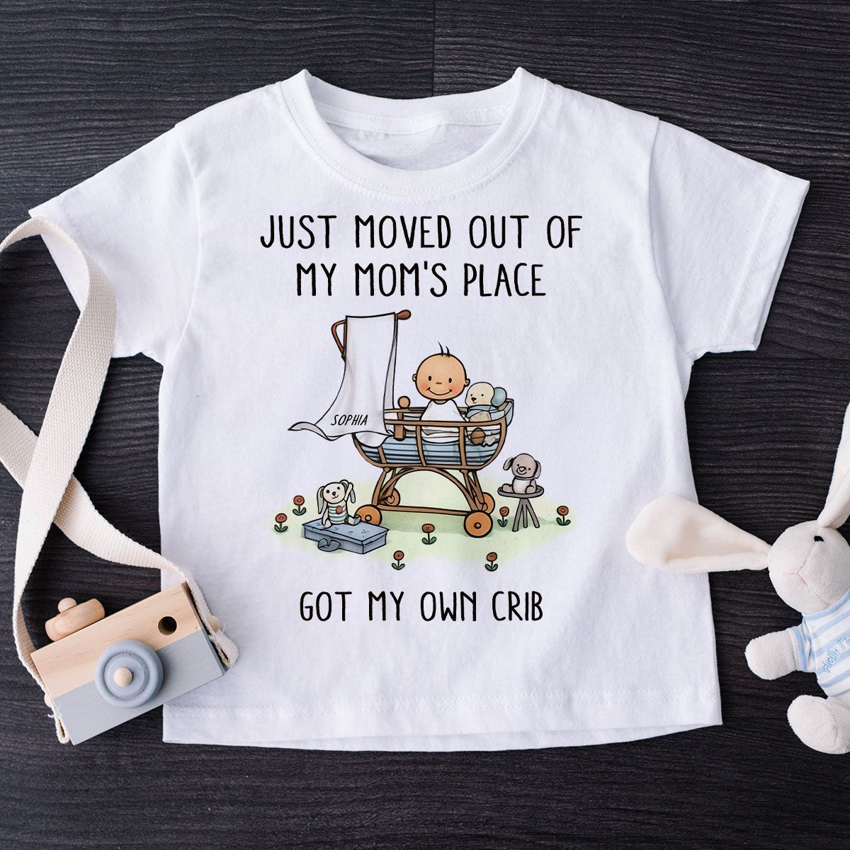Just Moved Out Of My Mom's Place Got My Own Crib Personalized Baby Onesie