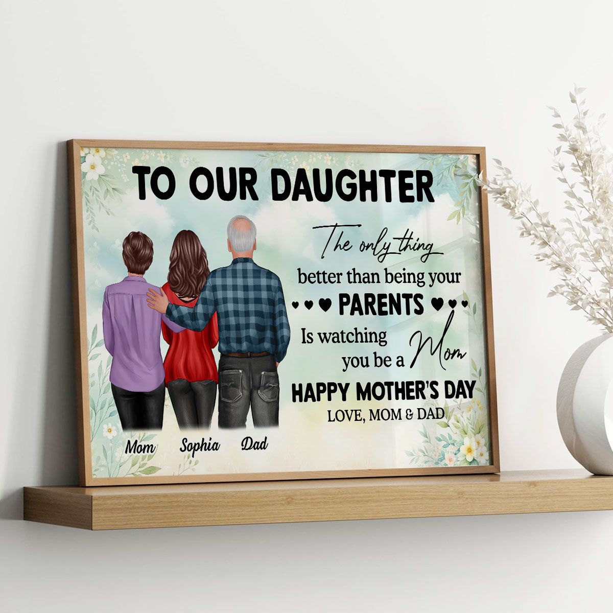 To My Daughter From Dad And Mom Personalized Canvas