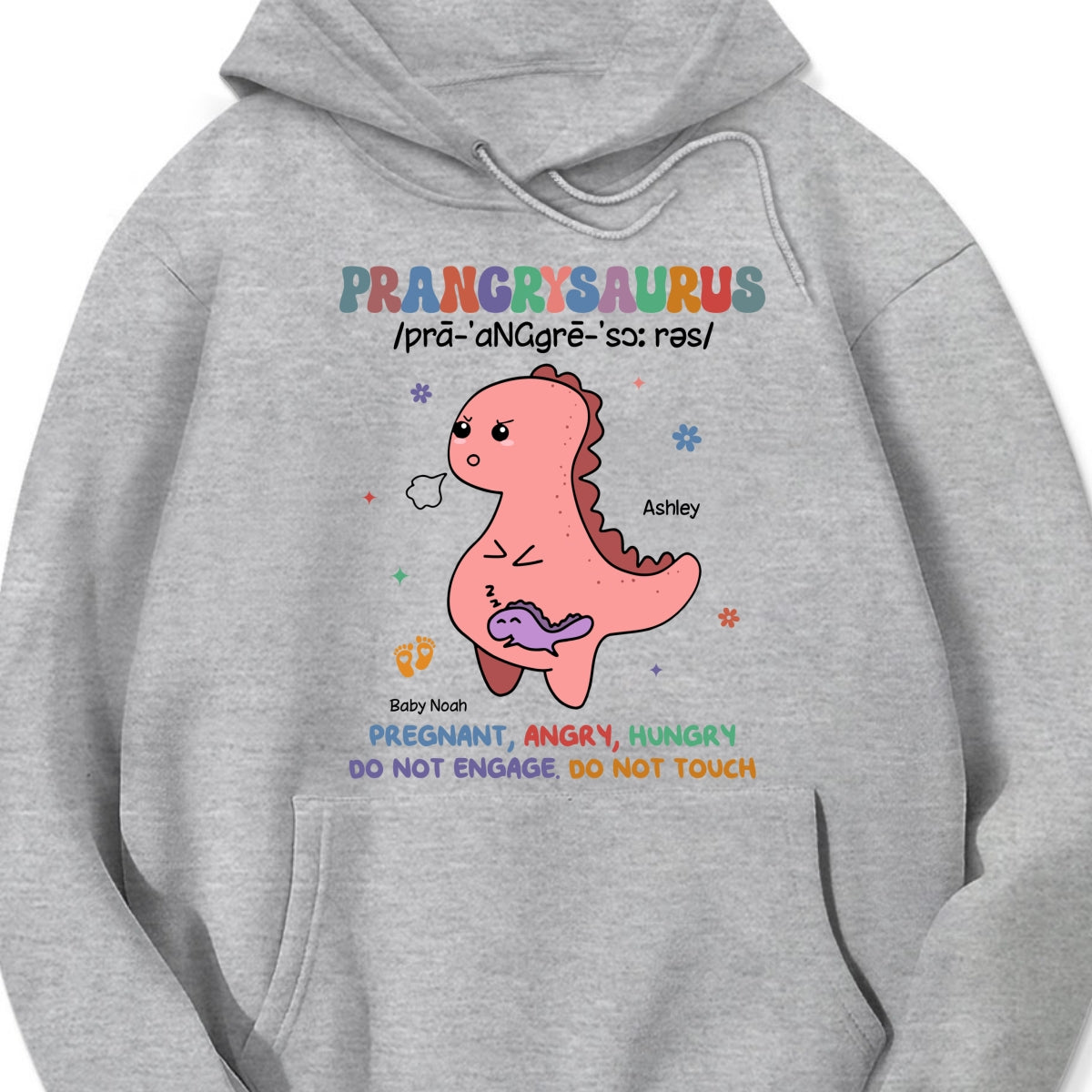Prangrysaurus Retro Style Personalized Shirt, Custom Pregnancy Reveal Shirt, Mother's Day Gift For Expecting Moms