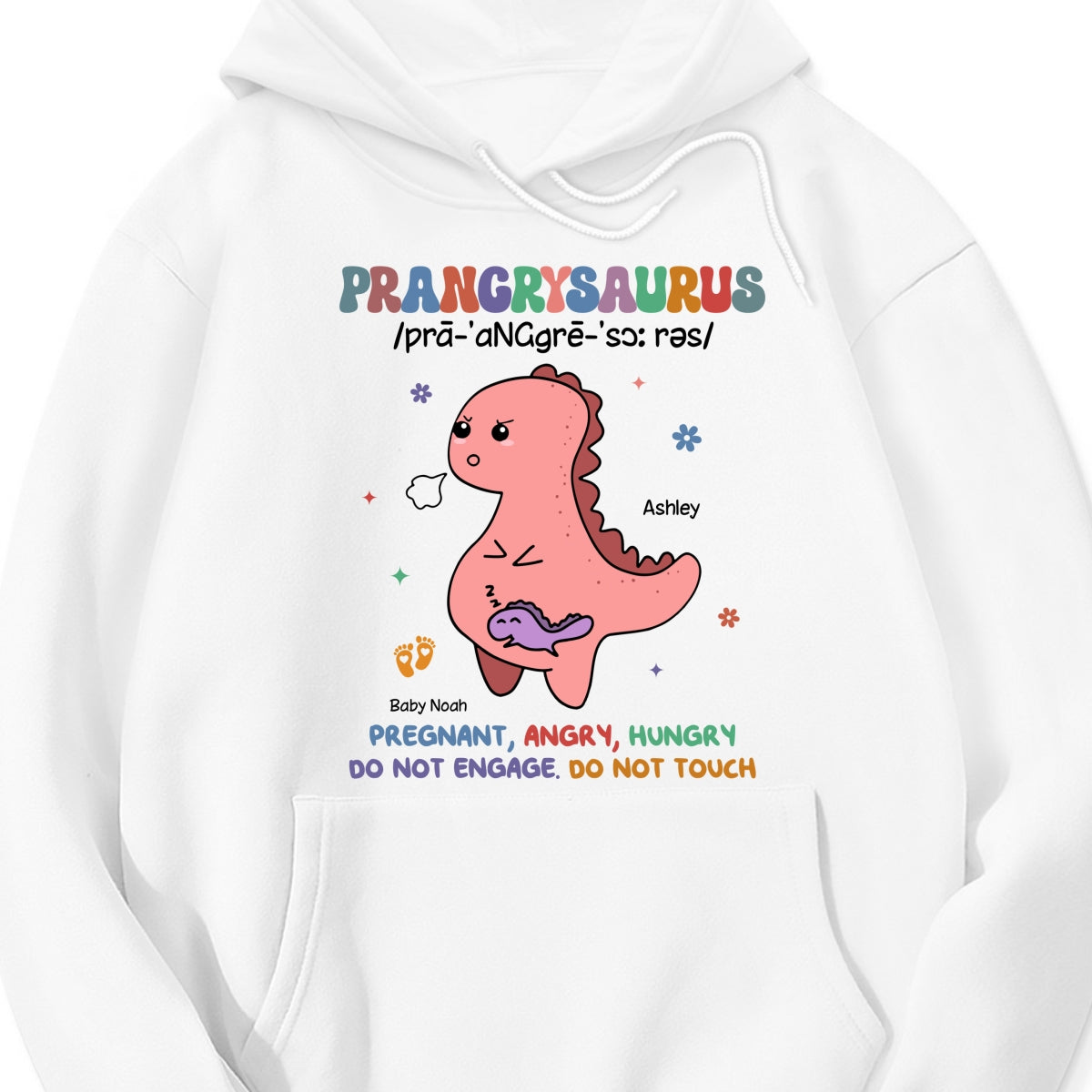 Prangrysaurus Retro Style Personalized Shirt, Custom Pregnancy Reveal Shirt, Mother's Day Gift For Expecting Moms