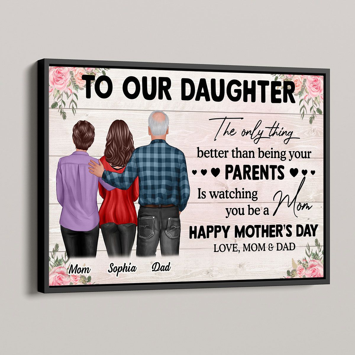 To My Daughter From Dad And Mom Personalized Canvas