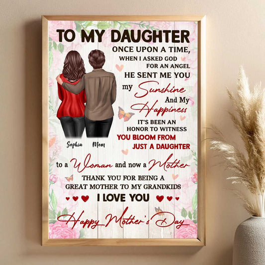 Watching You Be A Mom Happy Mother's Day From Mom Personalized Canvas, Mother's Day Gift For Daughter