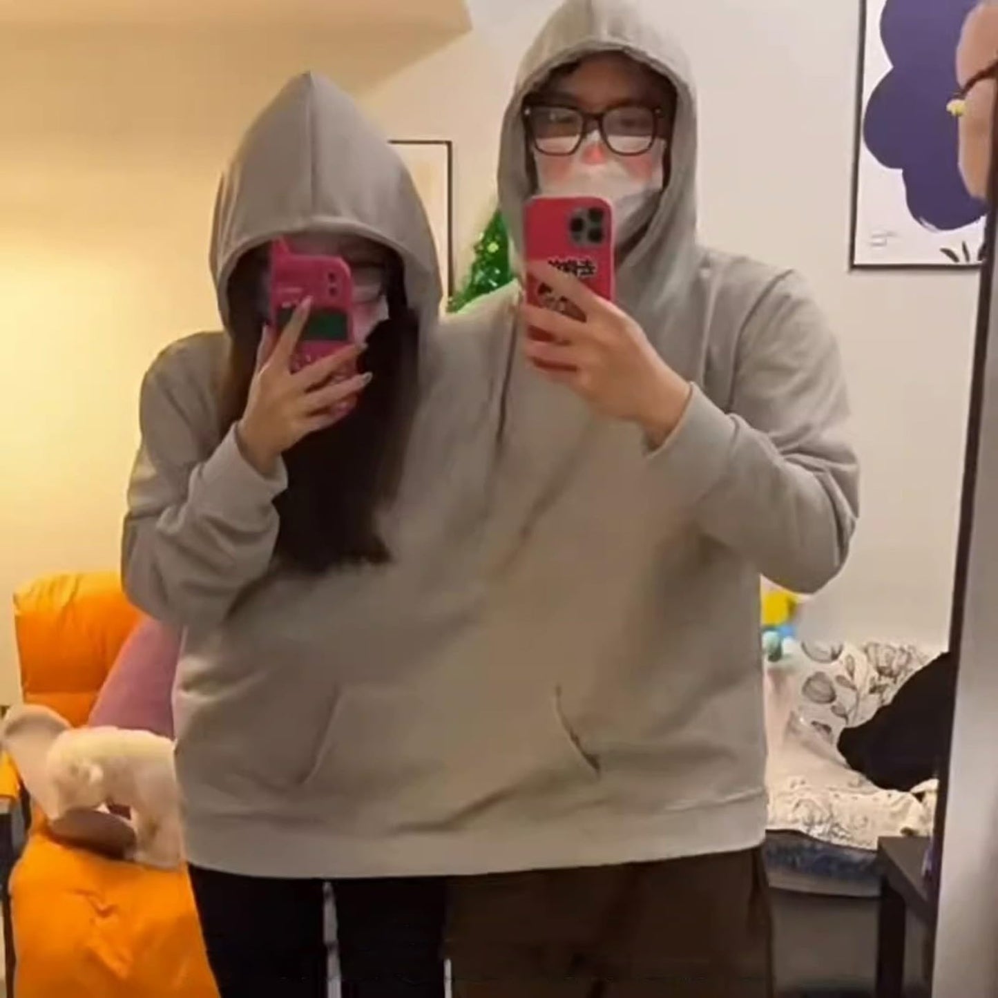 Personalized Doll Couple Kissing Hugging Double Couple one-piece Hoodie Sweatshirt