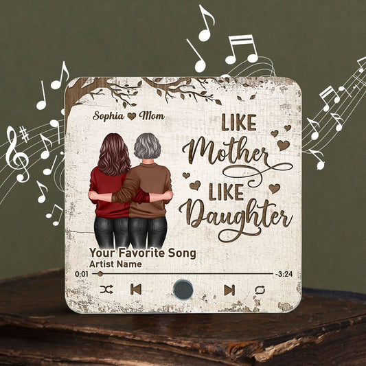 Mother Daughter Standing Back View Personalized Music Fridge Magnet, Gift For Mom Mother's Day Gift