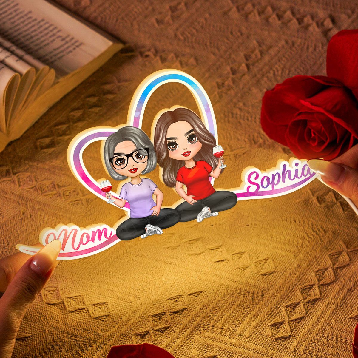 Like Mother Like Daughter Personalized Light Box, Heartfelt Gift For Mom, Daughter