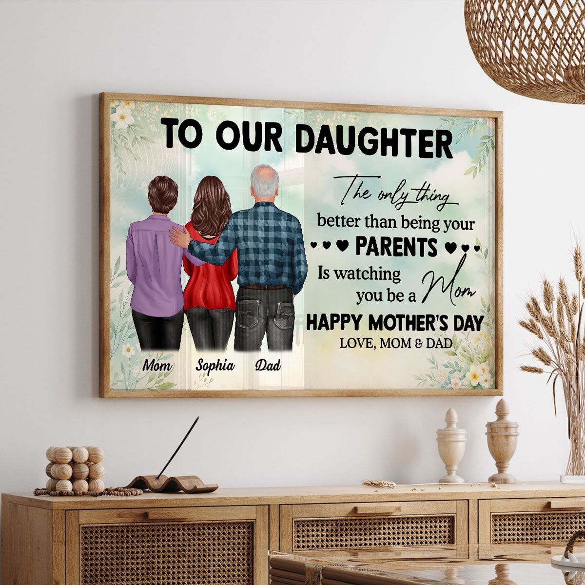 To My Daughter From Dad And Mom Personalized Canvas