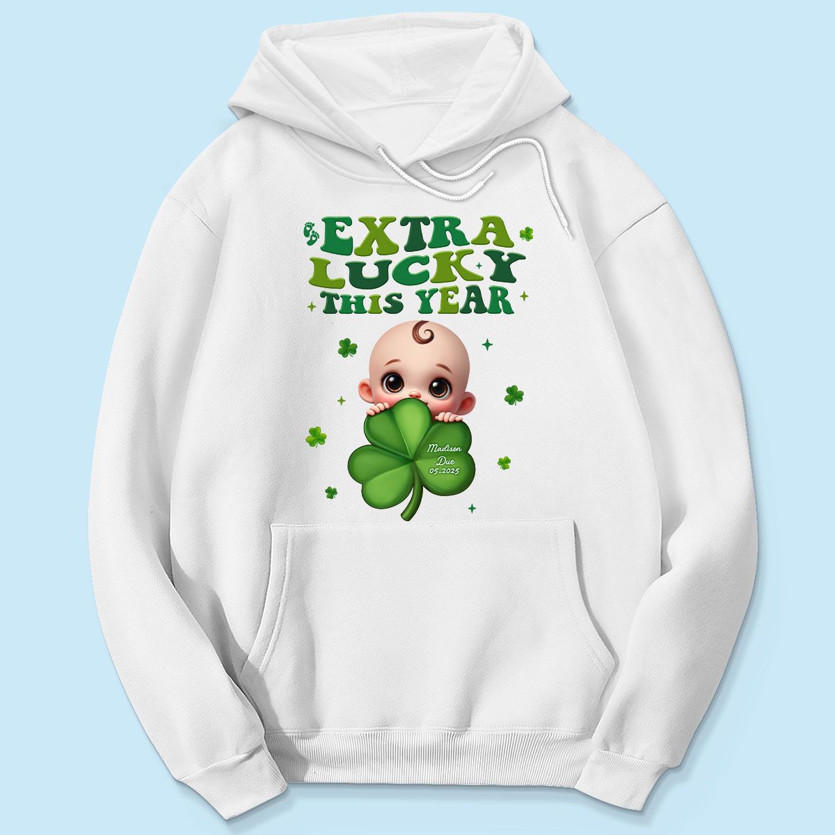 Extra Lucky This Year, St Patrick's Day Pregnancy Reveal Personalized Shirt, Pregnancy Announcement, Mom To Be