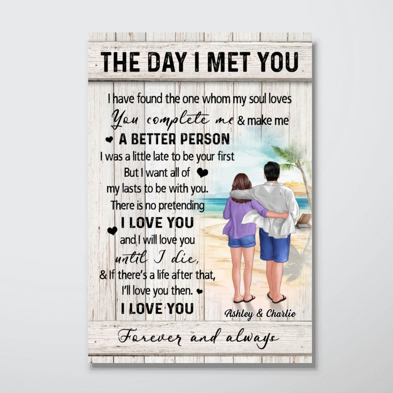 Couple Walking On The Beach Personalized Canvas, Heartfelt Gift For Couple, For Him, For Her, Boyfriend, Girlfriend, Husband, Wife