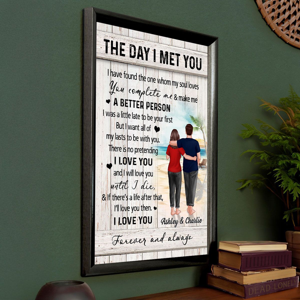 Couple Walking On The Beach Personalized Canvas, Heartfelt Gift For Couple, For Him, For Her, Boyfriend, Girlfriend, Husband, Wife