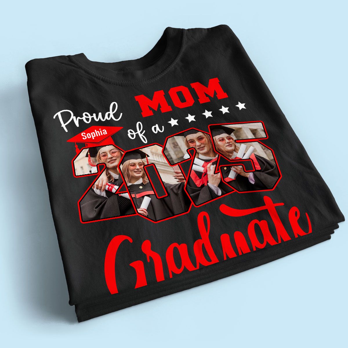 Proud Family Of 2025 Senior Graduation Upload Photo Personalized Shirt, Graduate Gift