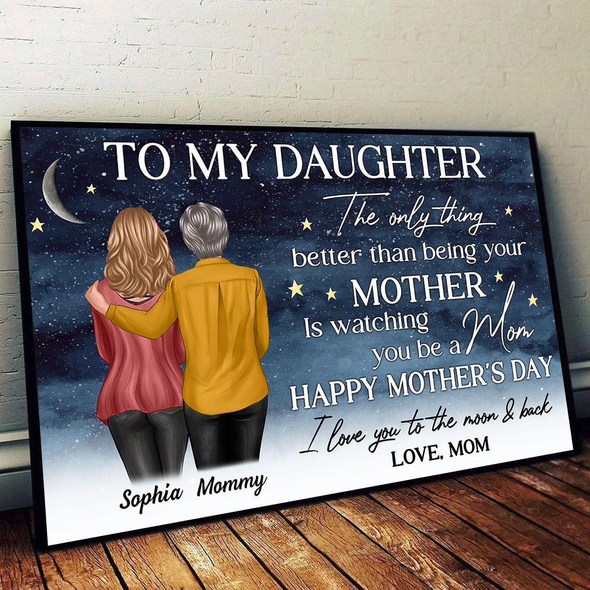Starry Night To My Daughter From Mom Happy Mother's Day Personalized Canvas, Mother's Day Gift For Daughter