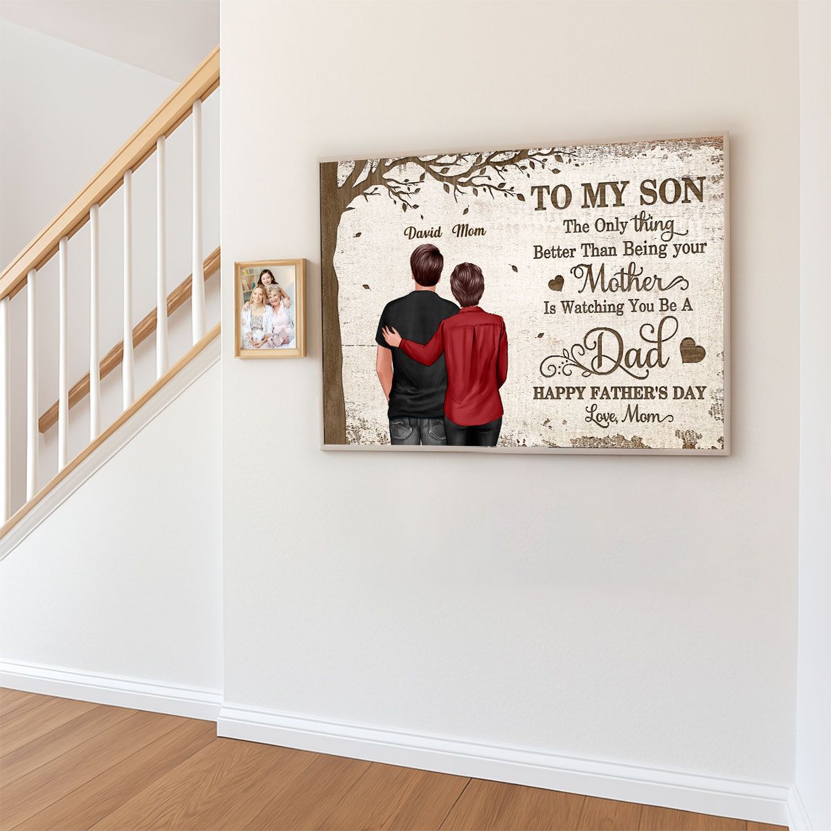 Under Tree To My Son From Mom Happy Father's Day Personalized Canvas