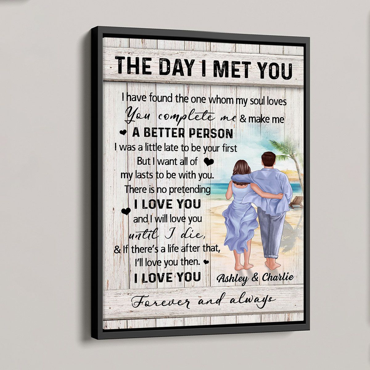 Couple Walking On The Beach Personalized Canvas, Heartfelt Gift For Couple, For Him, For Her, Boyfriend, Girlfriend, Husband, Wife