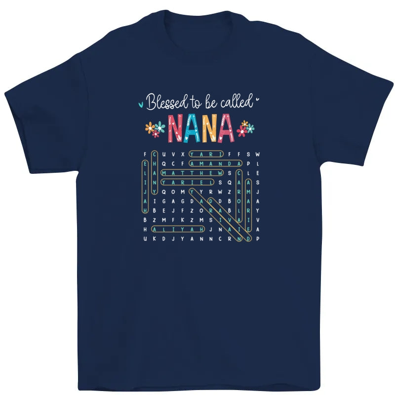Blessed To Be Called Grandma Grandkids Name Word Search Puzzle - Personalized Shirt - Mother's Day Gift For Grandma Mom