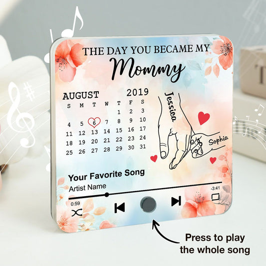 The Day You Became My Mom Grandma Custom Calendar Personalized Music Fridge Magnet, Birthday, Mother's Day, Just Because Gift for Mom, Grandma