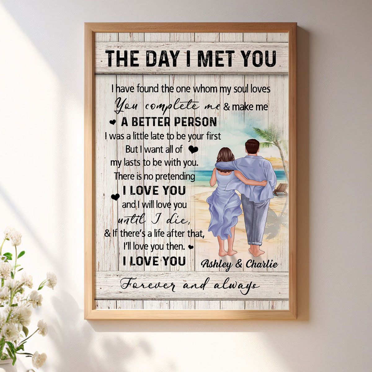 Couple Walking On The Beach Personalized Canvas, Heartfelt Gift For Couple, For Him, For Her, Boyfriend, Girlfriend, Husband, Wife