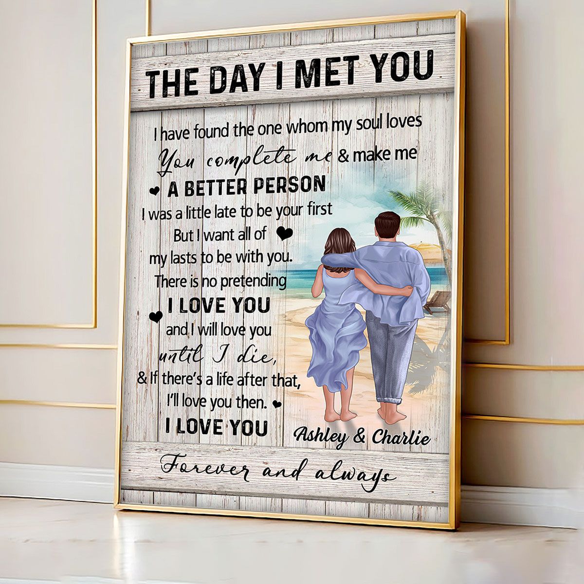 Couple Walking On The Beach Personalized Canvas, Heartfelt Gift For Couple, For Him, For Her, Boyfriend, Girlfriend, Husband, Wife