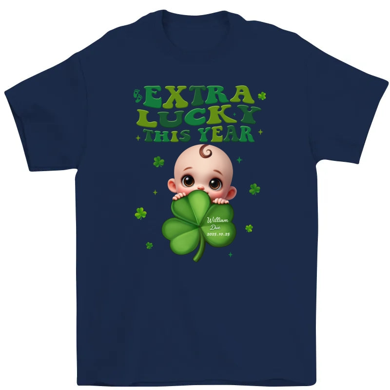 Extra Lucky This Year, St Patrick's Day Pregnancy Reveal Personalized Shirt, Pregnancy Announcement, Mom To Be