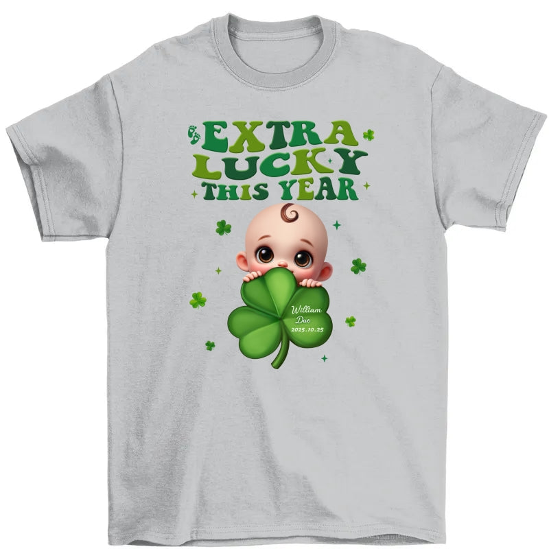 Extra Lucky This Year, St Patrick's Day Pregnancy Reveal Personalized Shirt, Pregnancy Announcement, Mom To Be