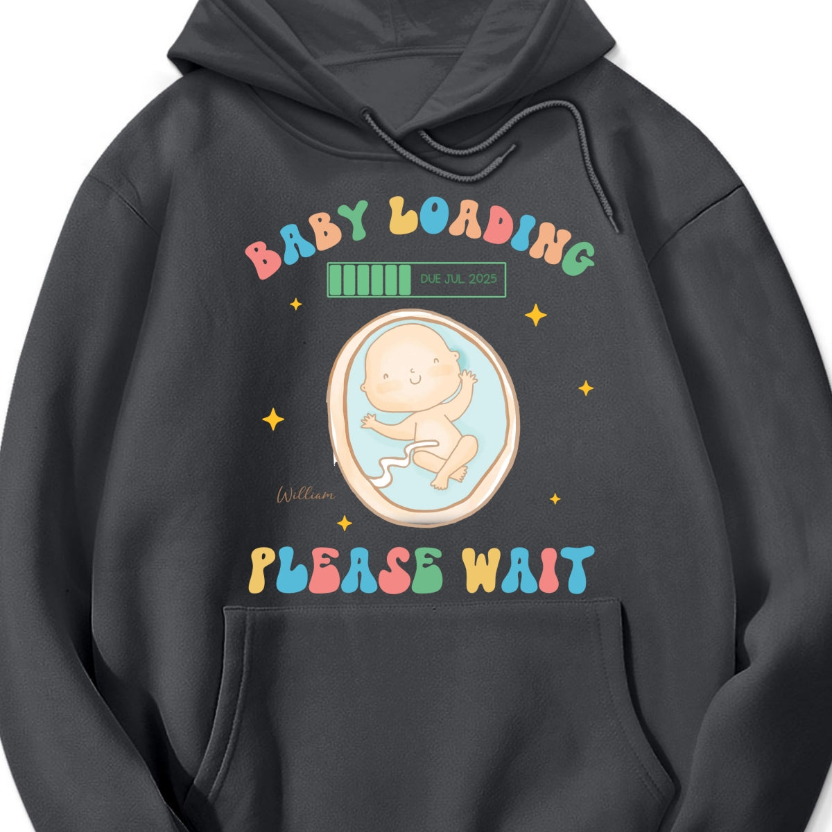 Baby Loading Please Wait Personalized Shirt for New Mom, Pregnancy Announcement Gift for Her, Cute Baby Announcement Shirt for Pregnancy Reveal Shirt