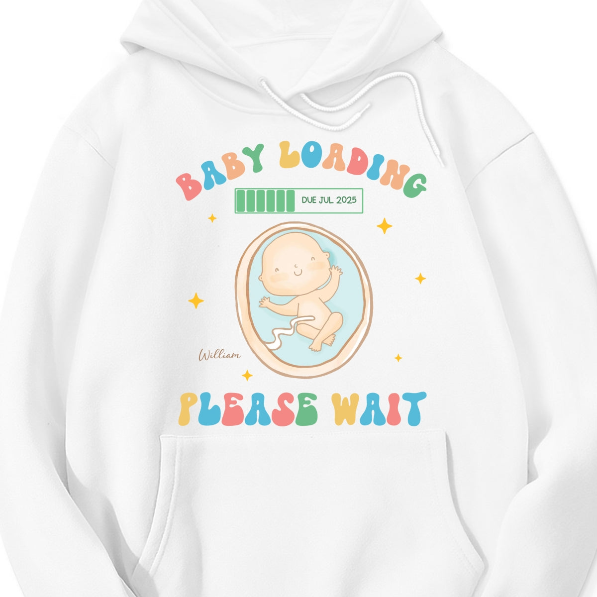 Baby Loading Please Wait Personalized Shirt for New Mom, Pregnancy Announcement Gift for Her, Cute Baby Announcement Shirt for Pregnancy Reveal Shirt