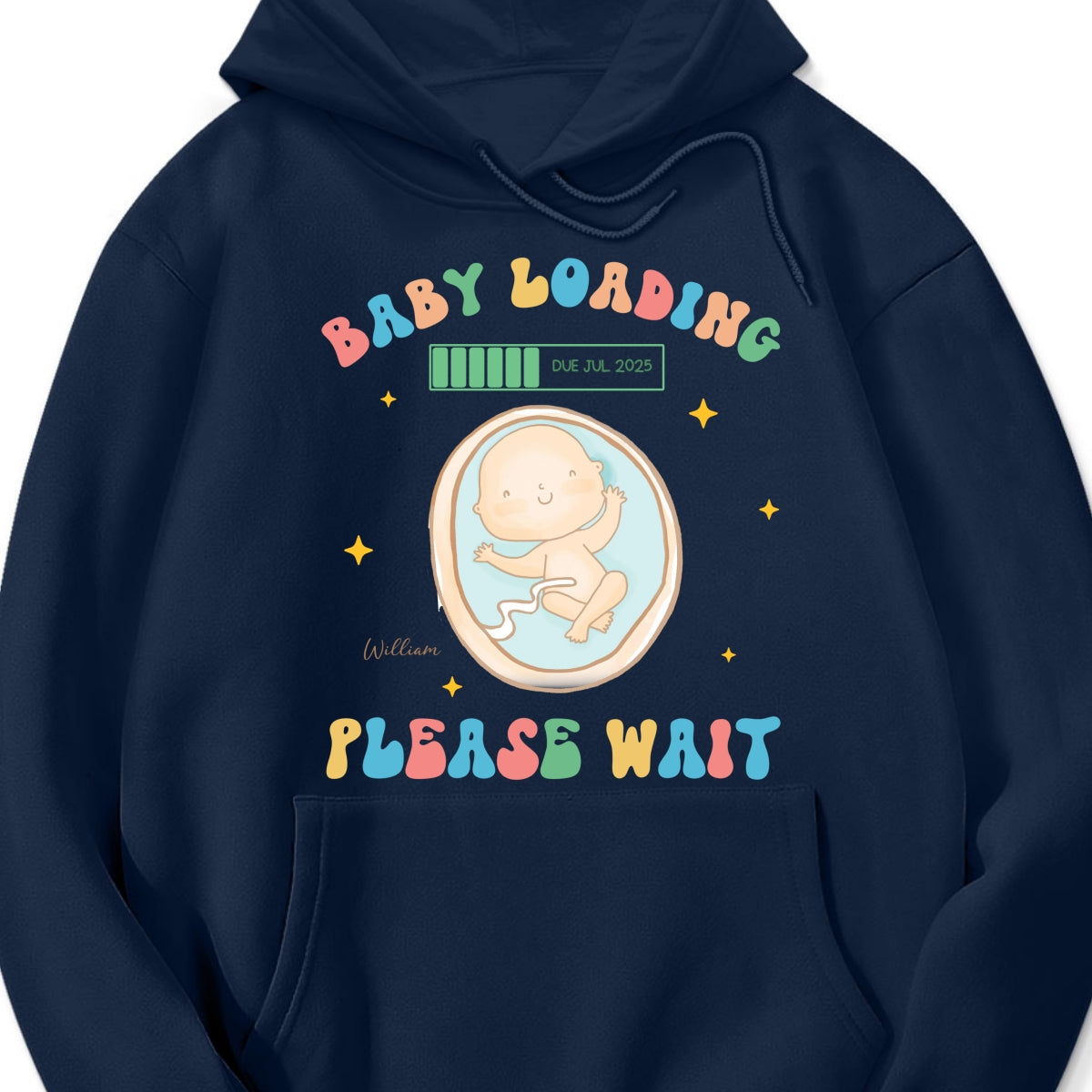 Baby Loading Please Wait Personalized Shirt for New Mom, Pregnancy Announcement Gift for Her, Cute Baby Announcement Shirt for Pregnancy Reveal Shirt