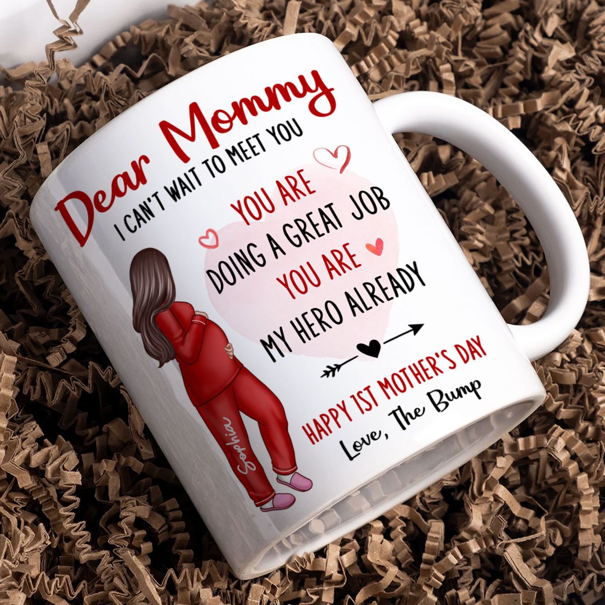 Happy First Mother's Day Pregnancy Mom From The Bump Personalized Mug