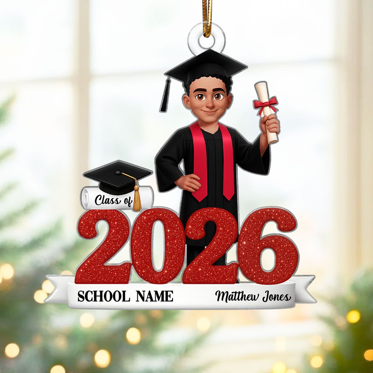 Class Of 2025 2026 3D Effect Senior - Personalized Acrylic Ornament - Christmas Gift For Senior