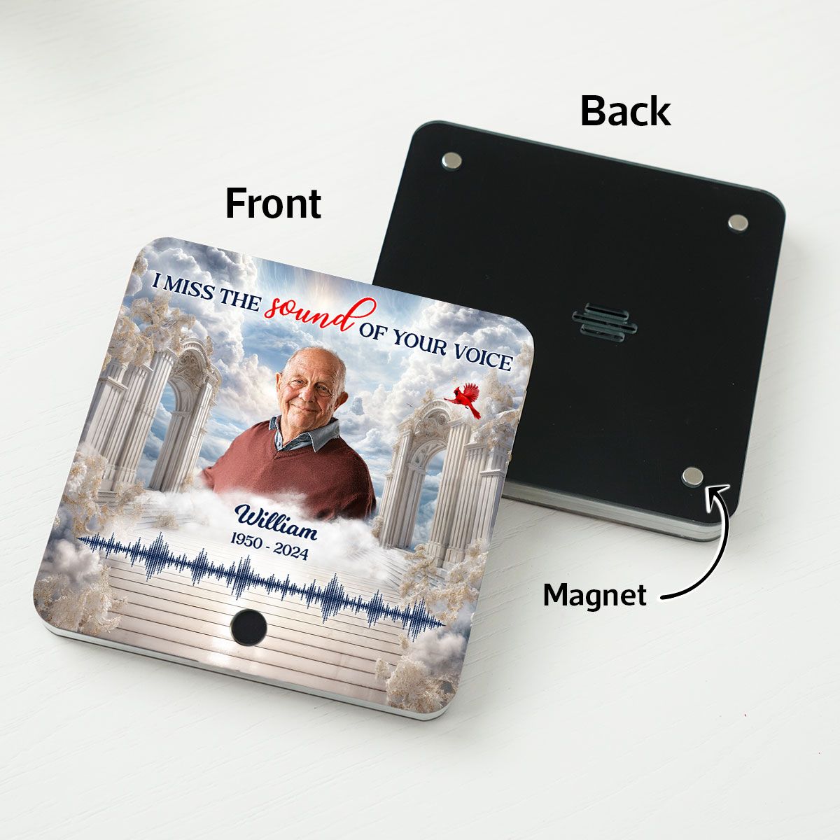 Heaven Gate Custom Photo Personalized Music Fridge Magnet, Memorial Keepsake, Remembrance Gift