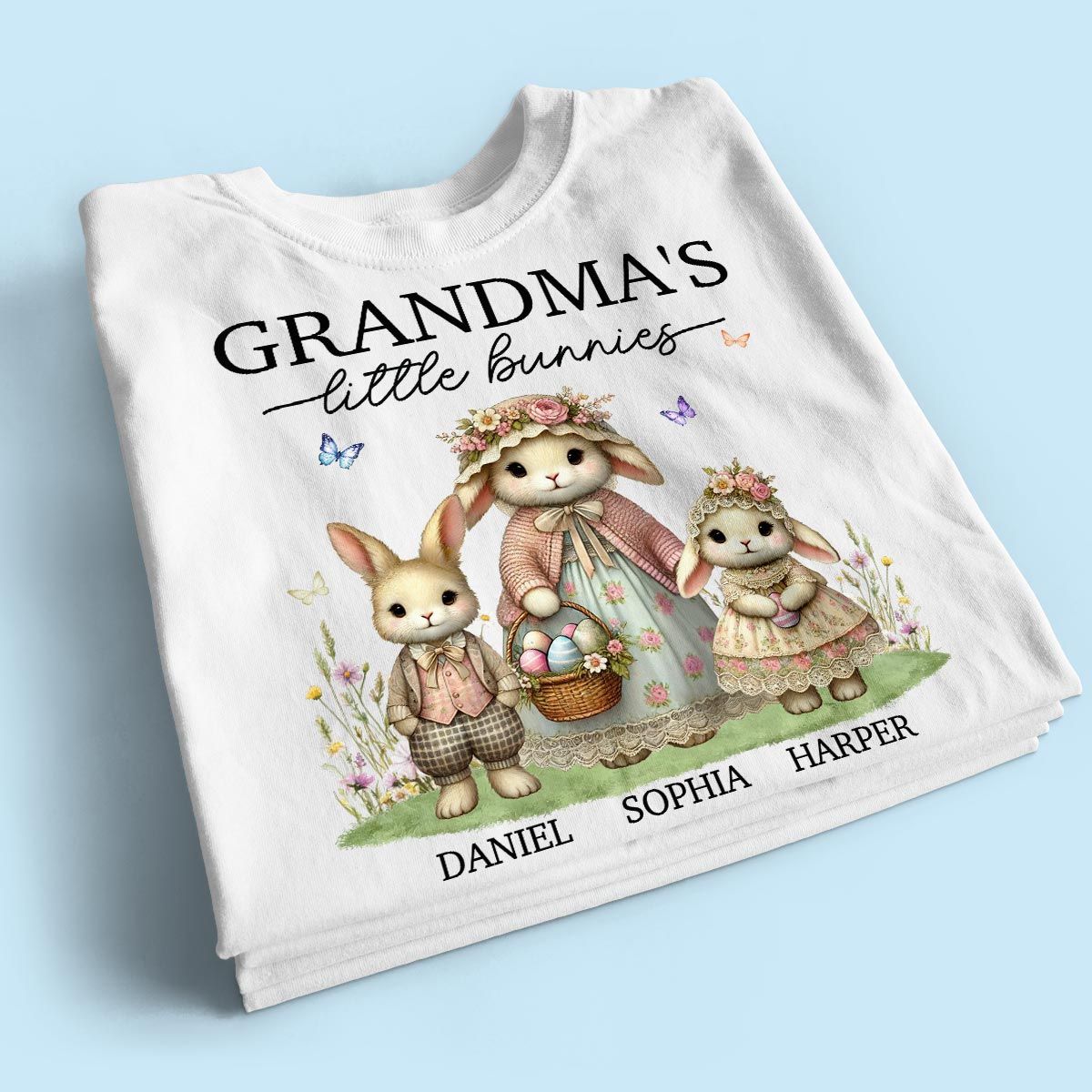Vintage Grandma Bunny Easter Personalized Shirt