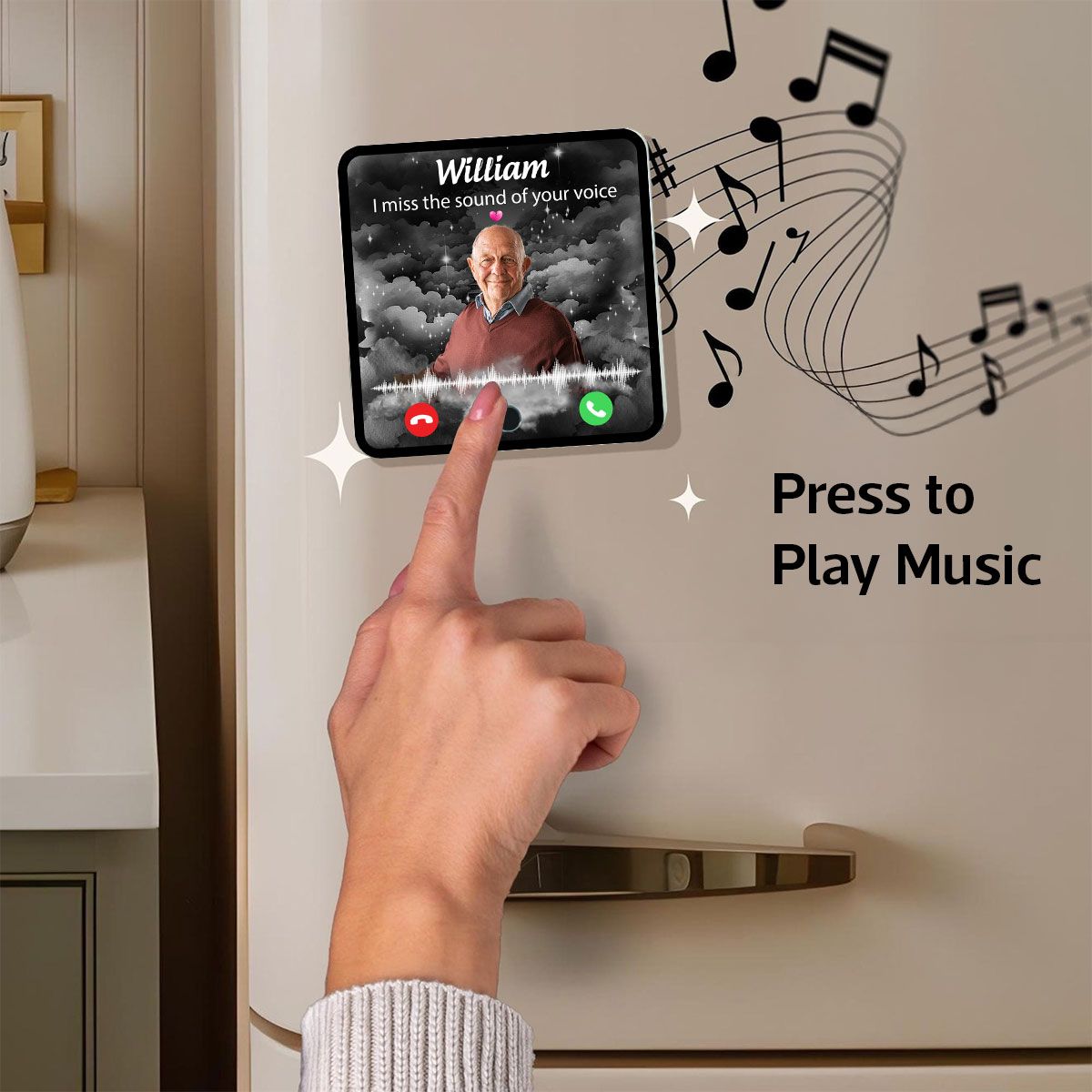 The Call I Wish I Could Take Memorial Remembrance Keepsake  Photo Inserted Personalized Music Fridge Magnet