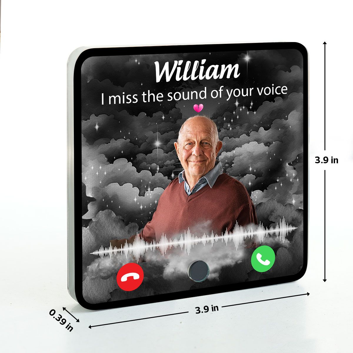 The Call I Wish I Could Take Memorial Remembrance Keepsake  Photo Inserted Personalized Music Fridge Magnet