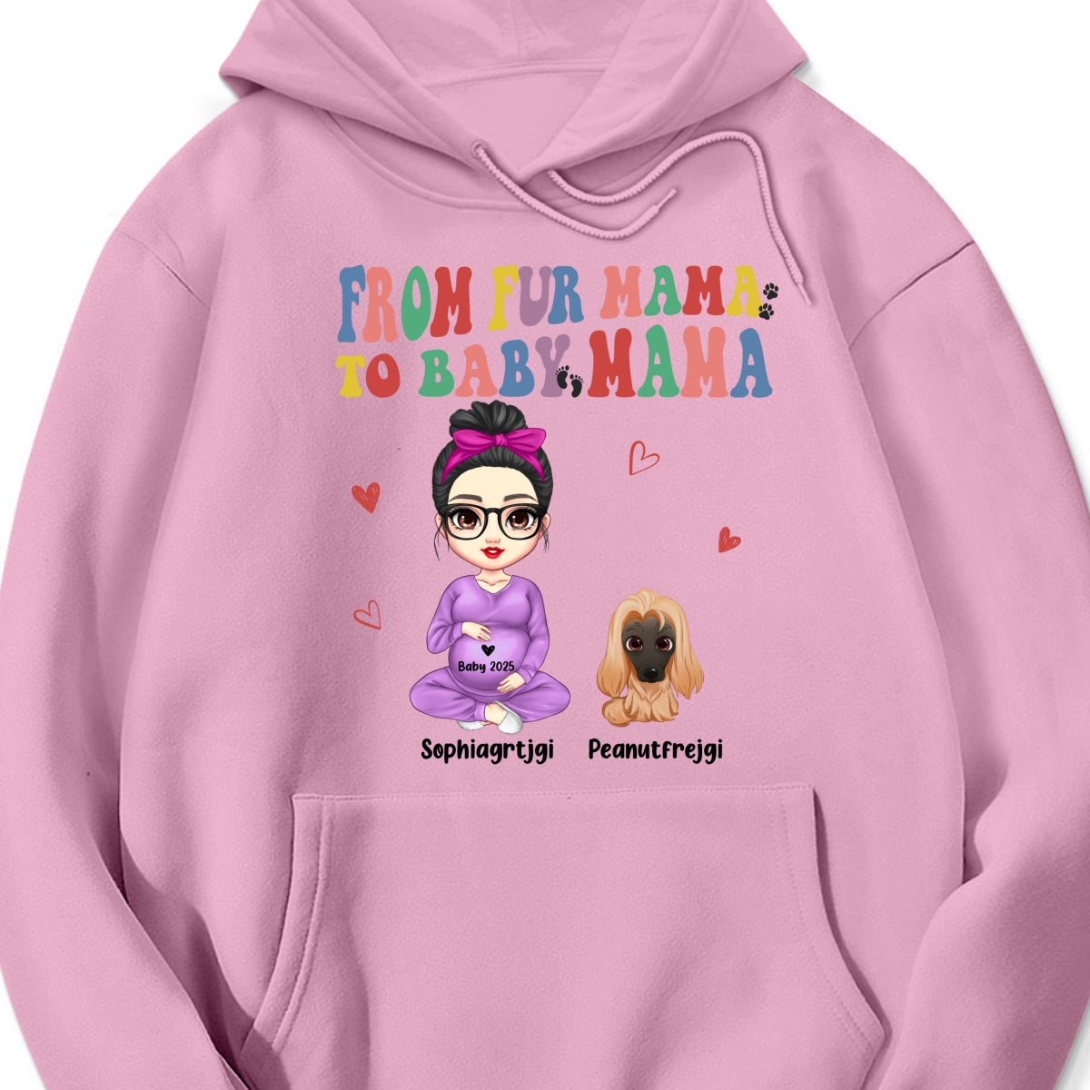 From Fur Mama To Baby Mama Personalized Shirt, Dog Mom Cat Mom, Custom Pregnancy Reveal Shirt, Mother's Day Gift For Expecting Moms