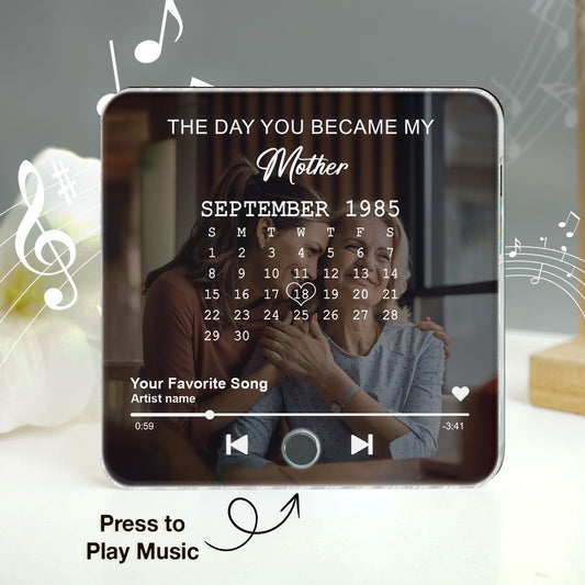 The Day You Became My Mom Custom Calendar Photo Upload Personalized Music Fridge Magnet, Birthday, Mother's Day, Just Because Gift for Mom
