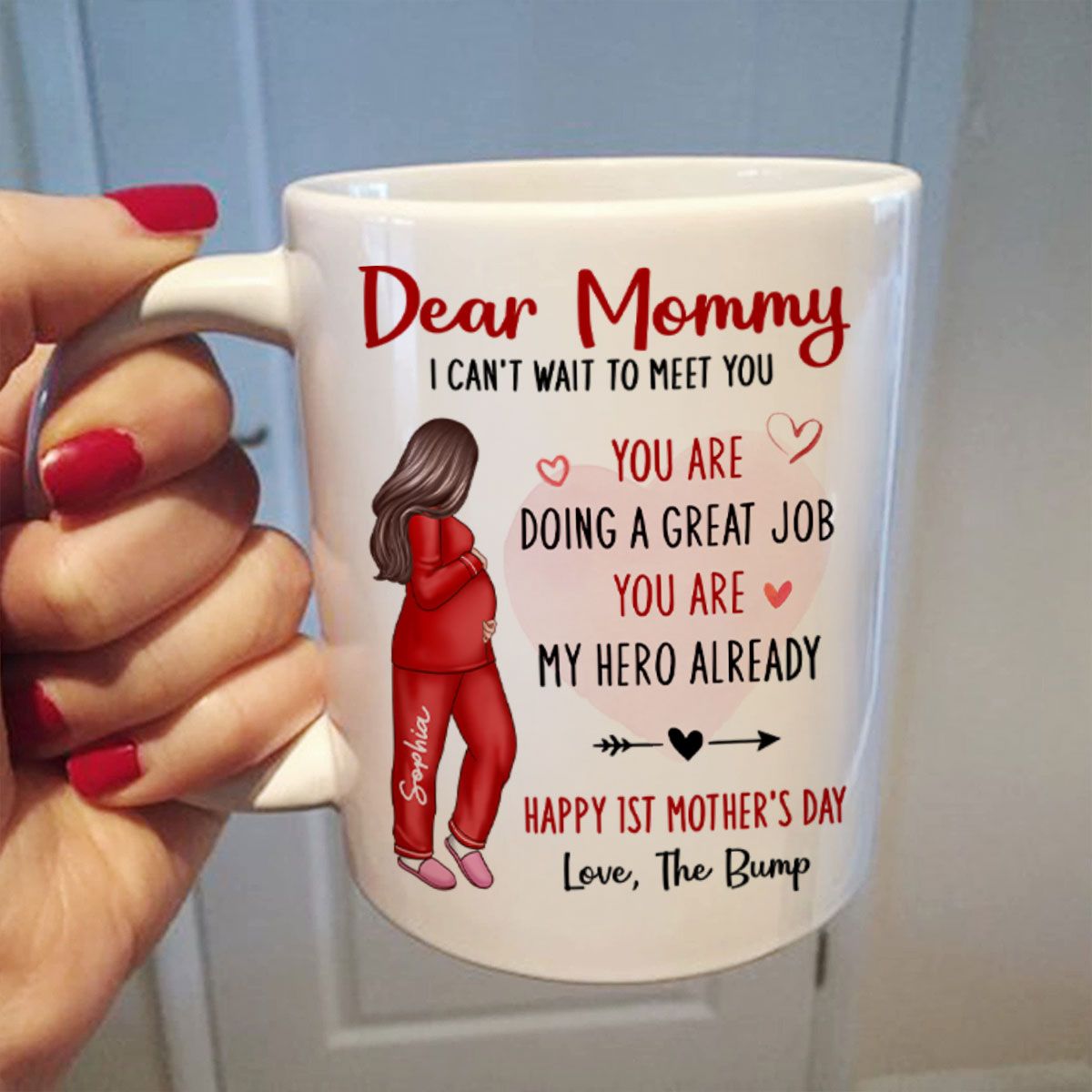 Happy First Mother's Day Pregnancy Mom From The Bump Personalized Mug