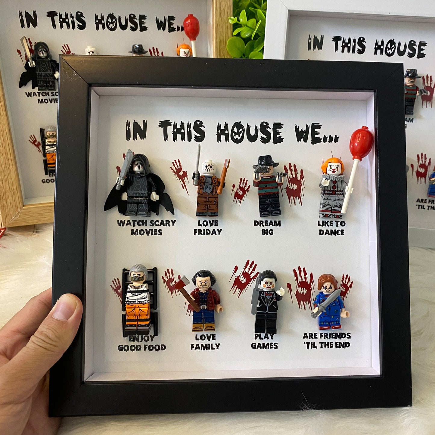 Halloween horror character frame, In this house we…, Halloween decoration, House of Horrors, Halloween gift, Halloween 2024