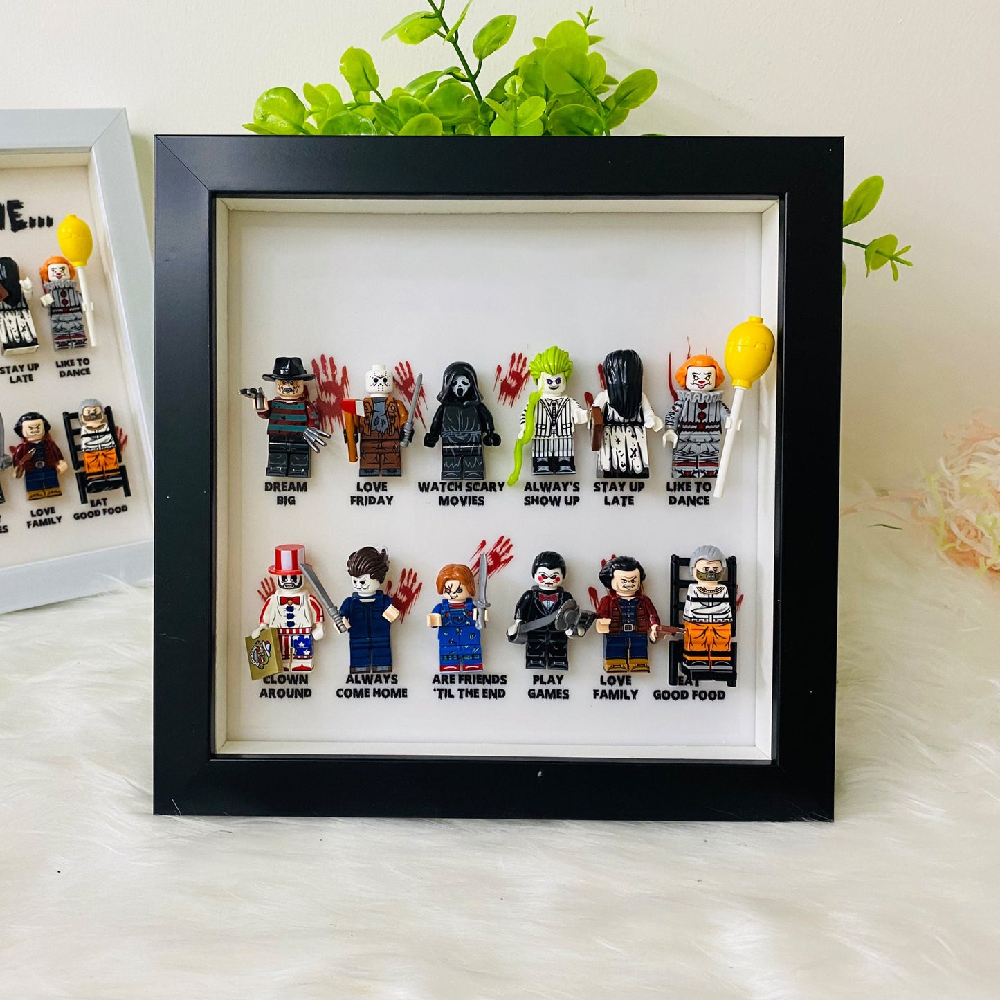 In This House We…  Horror Minifigure Frame, Halloween horror character frame