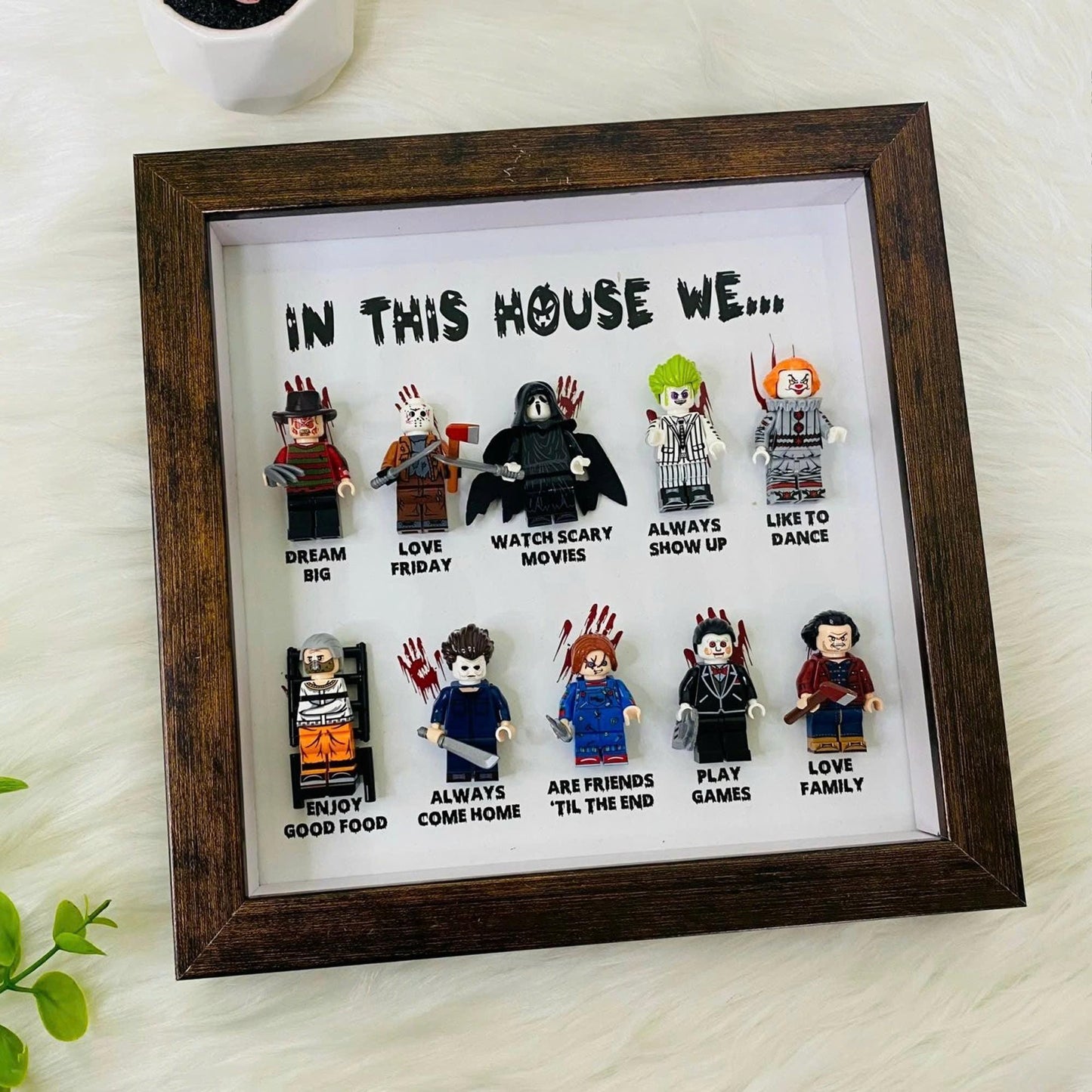 Halloween horror character frame, In this house we…, Halloween decoration, House of Horrors, Halloween gift, Halloween 2024