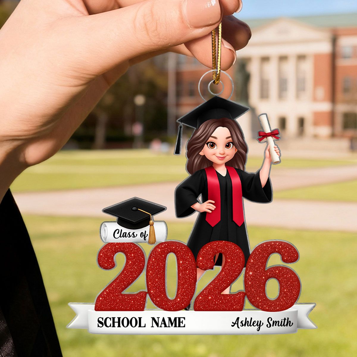 Class Of 2025 2026 3D Effect Senior - Personalized Acrylic Ornament - Christmas Gift For Senior