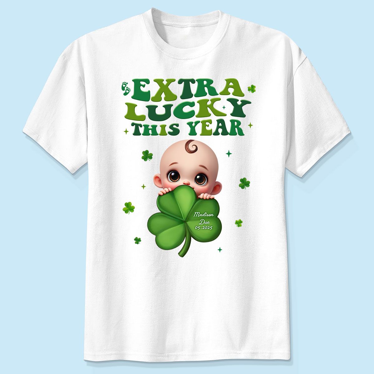 Extra Lucky This Year, St Patrick's Day Pregnancy Reveal Personalized Shirt, Pregnancy Announcement, Mom To Be