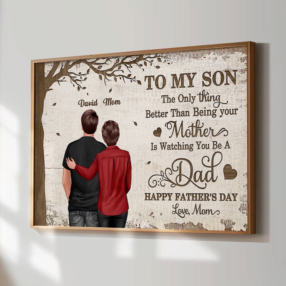 Under Tree To My Son From Mom Happy Father's Day Personalized Canvas