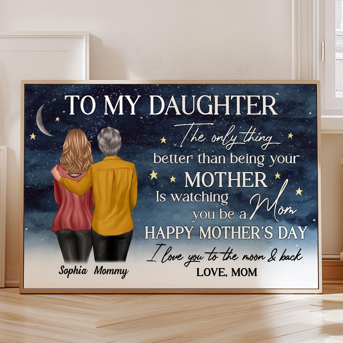 Starry Night To My Daughter From Mom Happy Mother's Day Personalized Canvas, Mother's Day Gift For Daughter