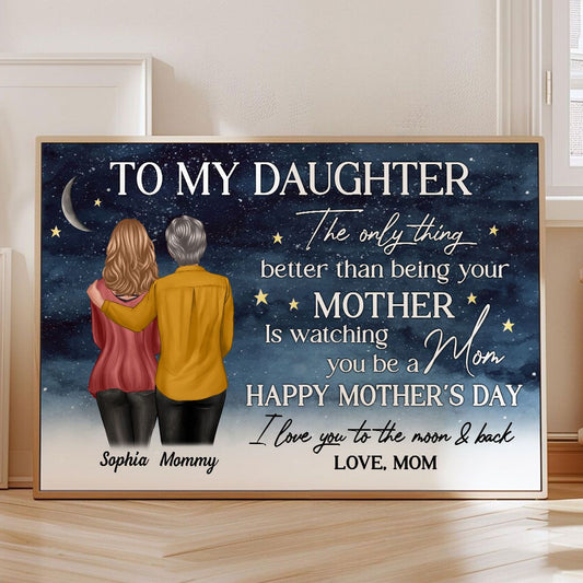 Starry Night To My Daughter From Mom Happy Mother's Day Personalized Canvas, Mother's Day Gift For Daughter