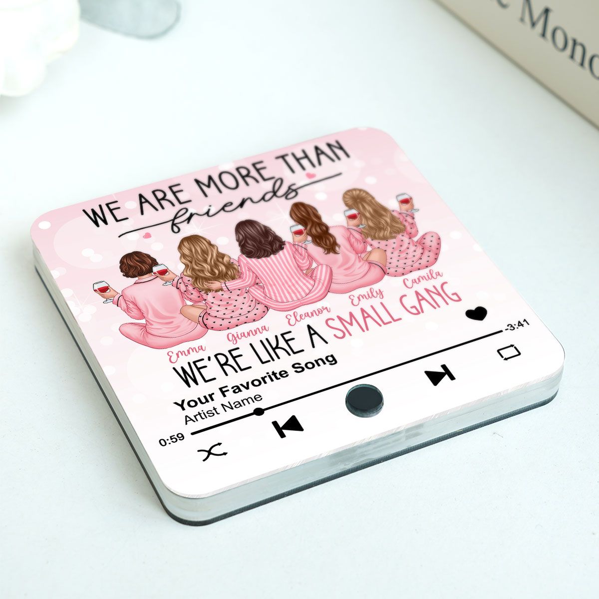 I'd Punch A Bitch For You Personalized Music Fridge Magnet, Funny Gift For Best Friends, BFF