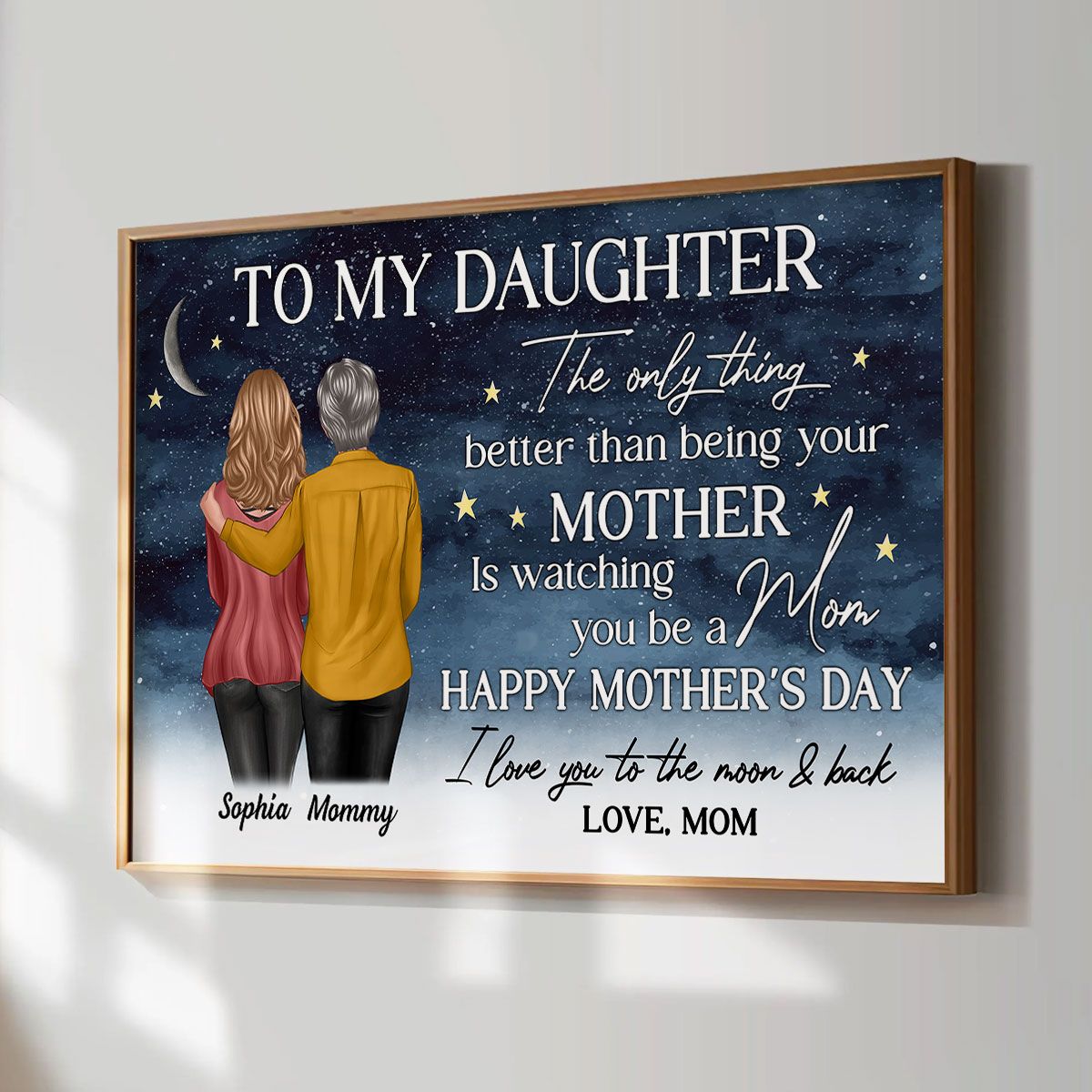Starry Night To My Daughter From Mom Happy Mother's Day Personalized Canvas, Mother's Day Gift For Daughter