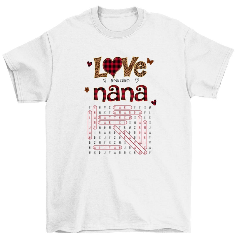 Love Being Called Grandma Leopard Pattern Word Search Puzzle - Personalized Shirt - Mother's Day Gift For Grandma Mom