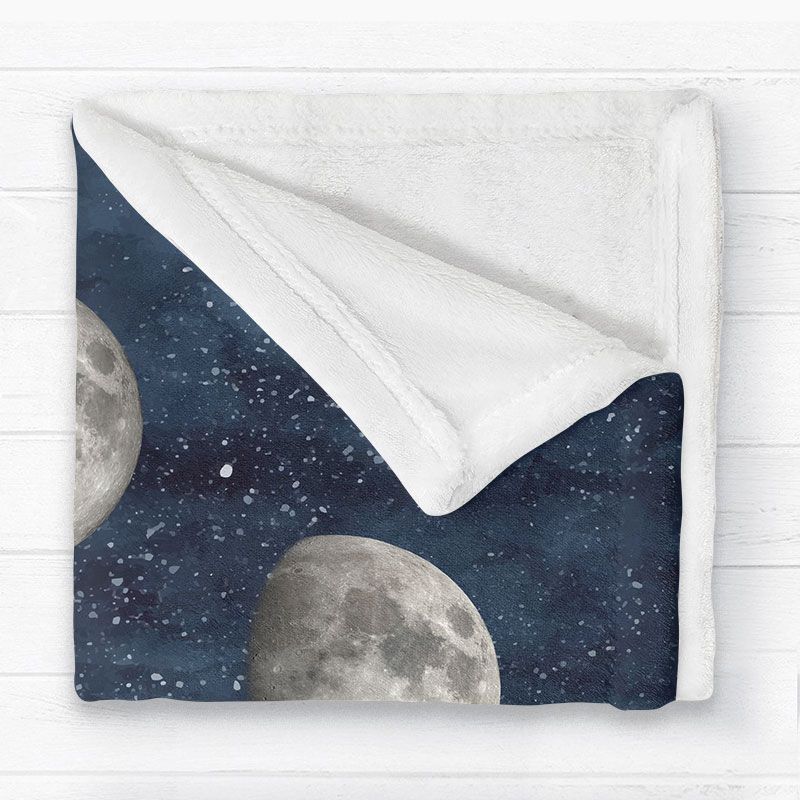 Starry Night Custom Birthday Moon Phase The Day You Became Mom Personalized Blanket, Mother's Day Gift