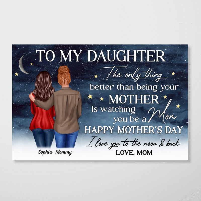 Starry Night To My Daughter From Mom Happy Mother's Day Personalized Canvas, Mother's Day Gift For Daughter