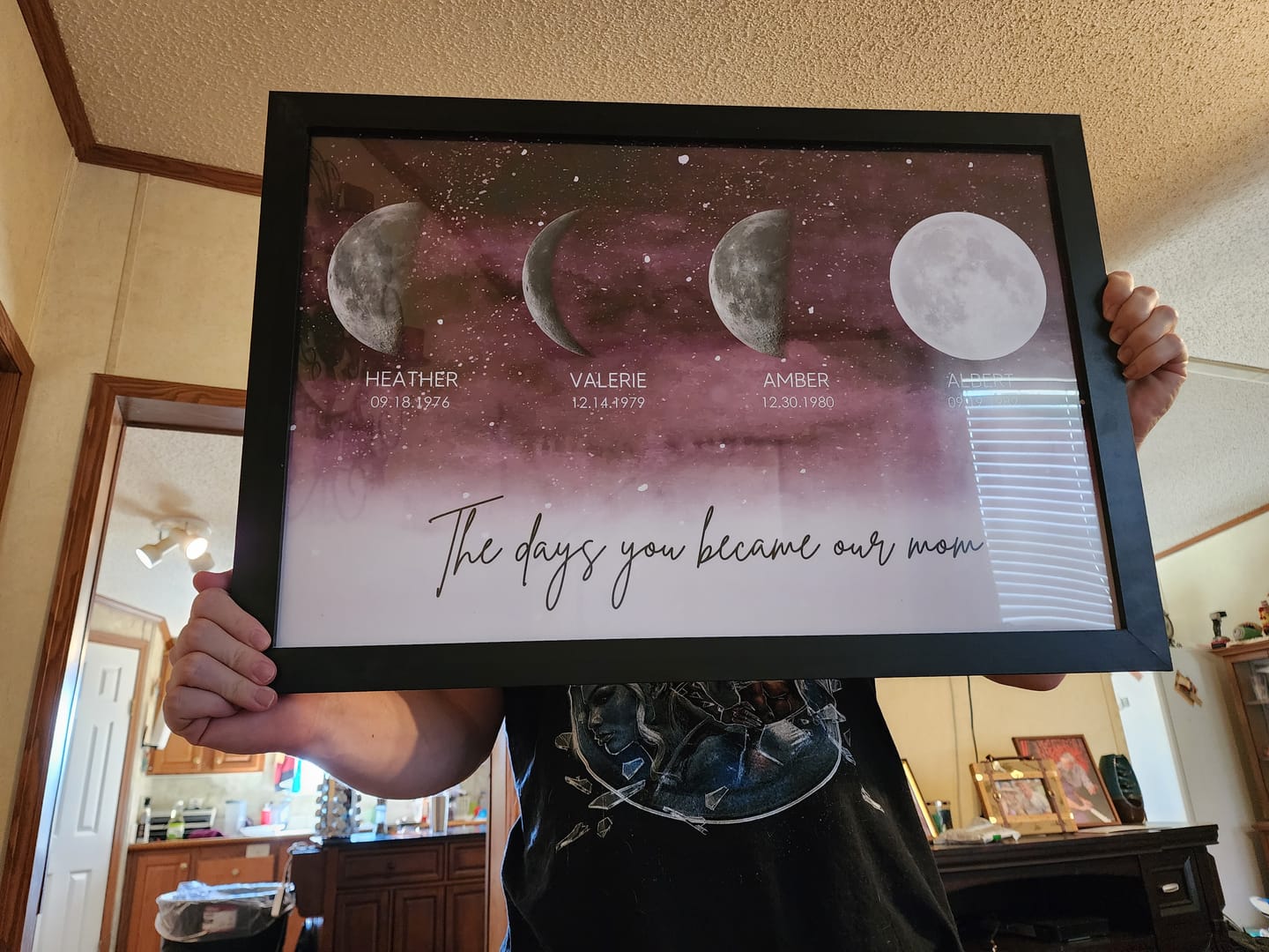 Starry Night The Day You Became Mom Custom Birth Moon Phase Personalized Canvas, Heartfelt Mother's Day Gift For Mom, Grandma