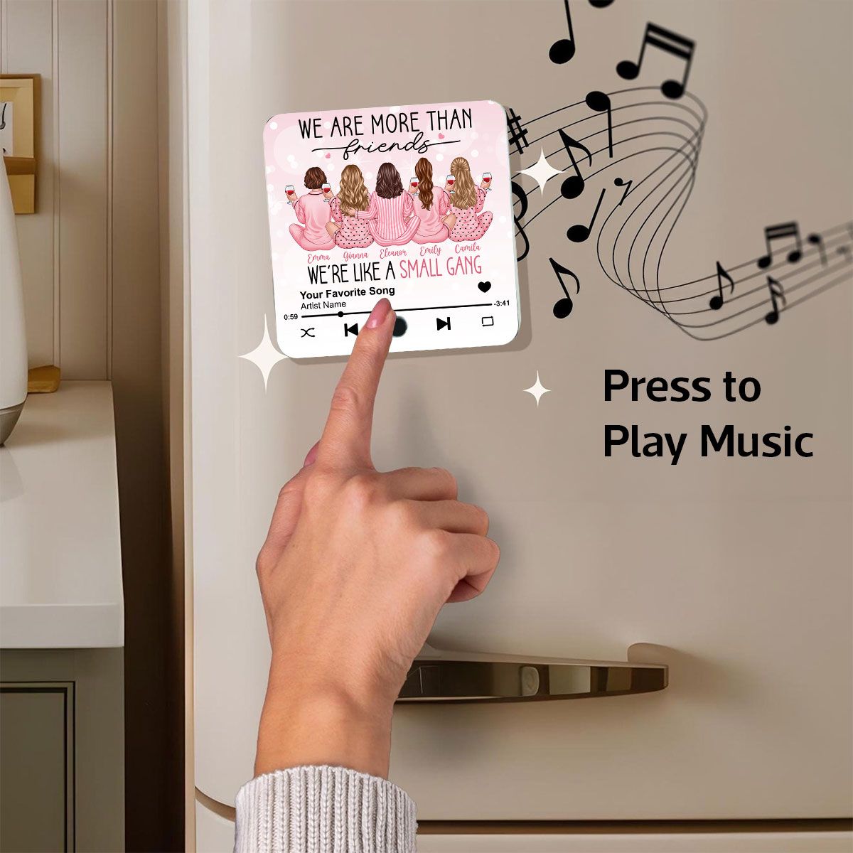 I'd Punch A Bitch For You Personalized Music Fridge Magnet, Funny Gift For Best Friends, BFF